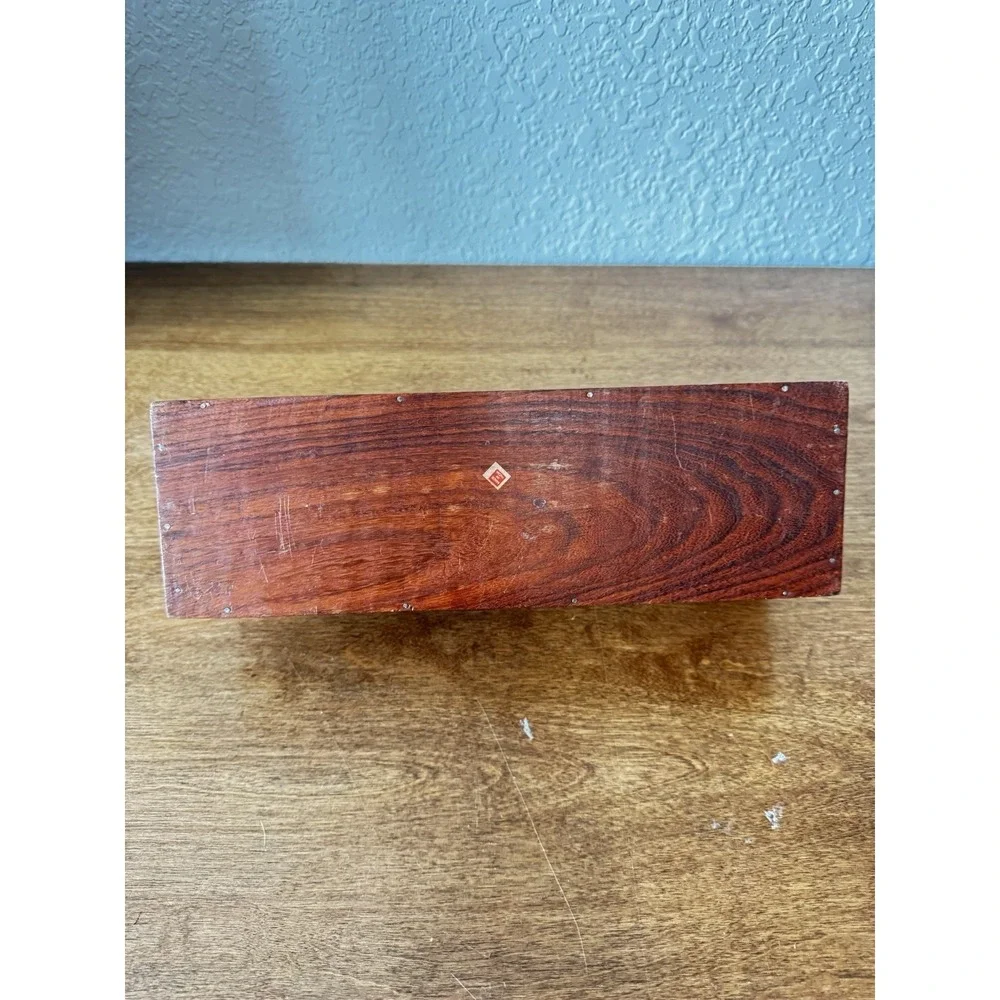 Vintage Anglo Indian Rosewood Desk Organizer Stationary Desk Caddy